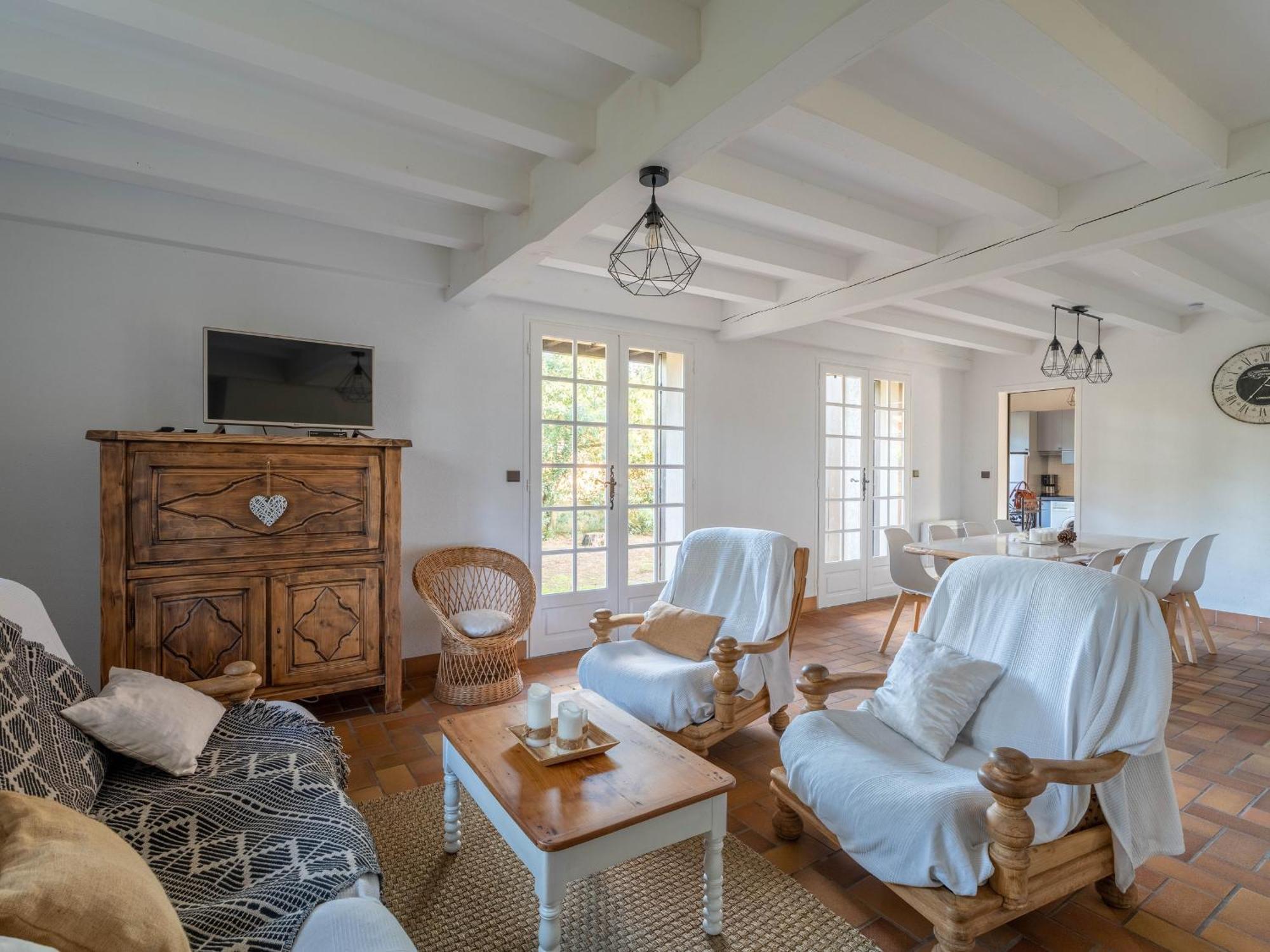 Grande Maison Landaise Avec Piscine Privee, Proche Plage, Pour 8 Personnes A Biscarrosse - Fr-1-319-398 Exteriör bild